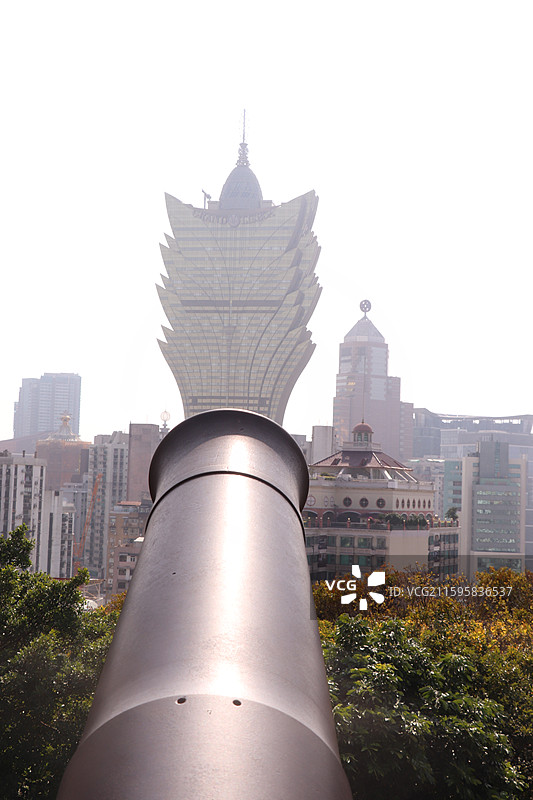 澳门大炮台公园观新葡京图片素材