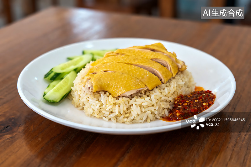 【AI数字艺术】海南鸡饭 文昌鸡 三黄鸡 中国美食 餐厅餐单美食摄影 新加坡图片素材