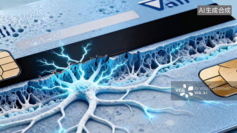 【AI数字艺术】信用卡表面神经网络图案图片素材