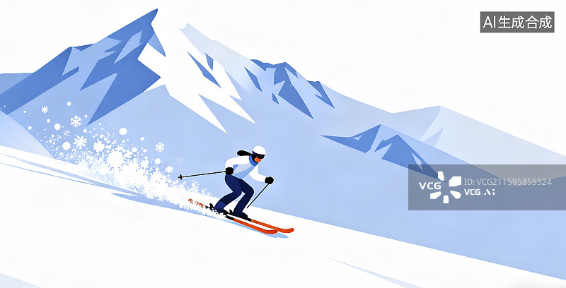 【AI数字艺术】高山滑雪运动图片素材