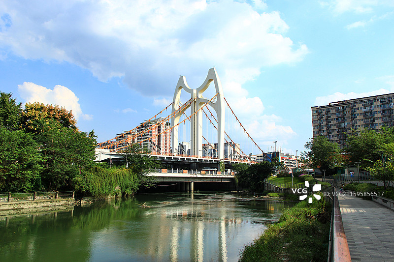 成都武侯区清水河大桥建筑风光图片素材