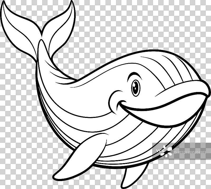 长须鲸鱼微笑图标图片素材