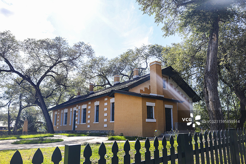 百年罗西亚大街和昂昂溪历史建筑群俄式建筑组图黑龙江齐齐哈尔图片素材