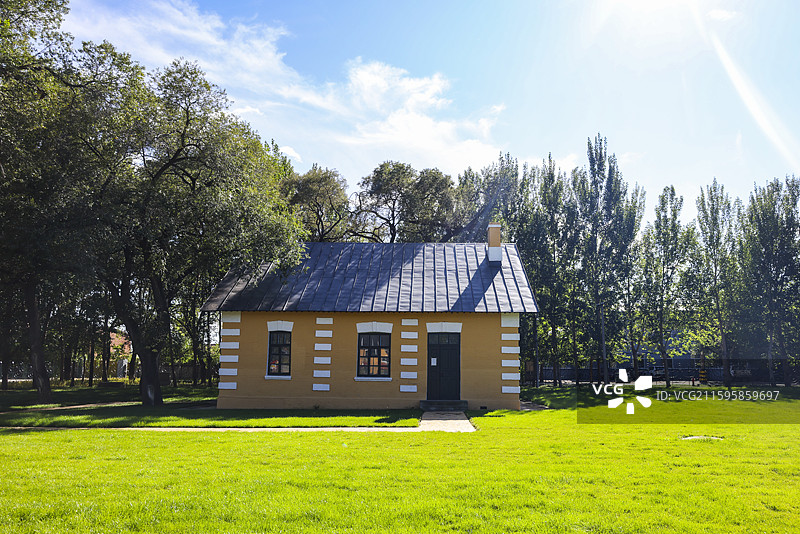 百年罗西亚大街和昂昂溪历史建筑群俄式建筑组图黑龙江齐齐哈尔图片素材