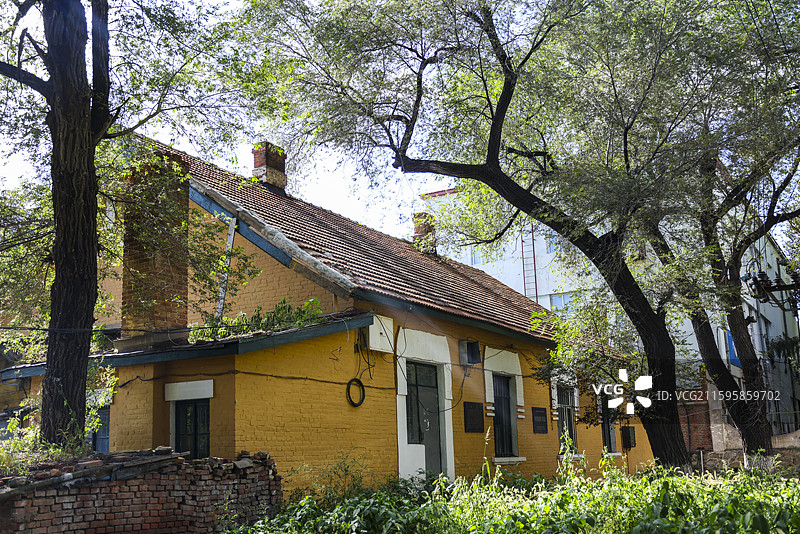 百年罗西亚大街和昂昂溪历史建筑群俄式建筑组图黑龙江齐齐哈尔图片素材