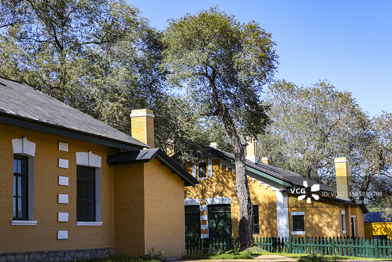百年罗西亚大街和昂昂溪历史建筑群俄式建筑组图黑龙江齐齐哈尔图片素材