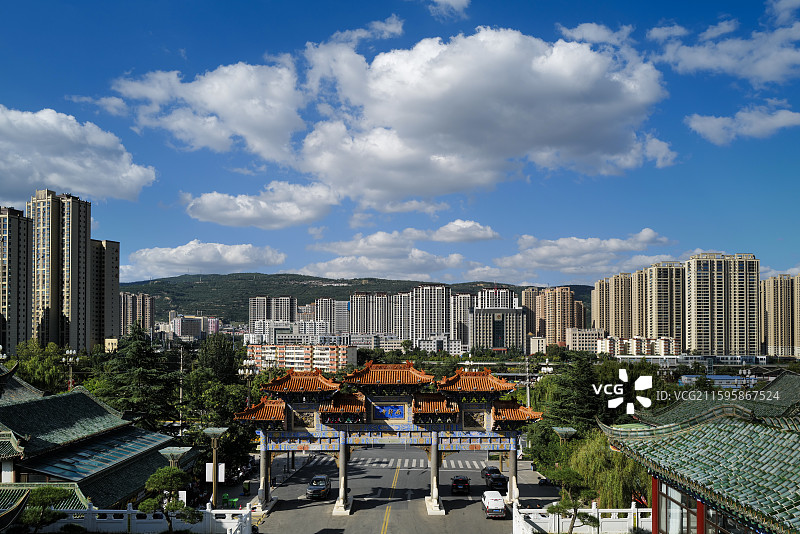 天水 甘肃 城市 晴天 云 旅游 旅行 目的地 文旅图片素材