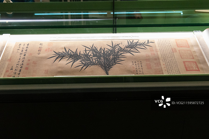 故宫乐林泉中外园林文化展元墨竹图卷图片素材