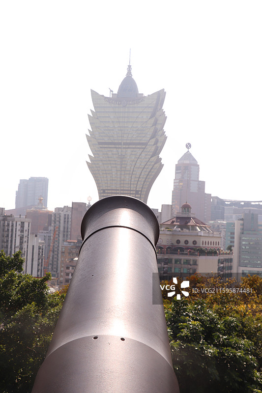 澳门大炮台公园观新葡京图片素材