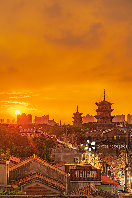泉州西街日落图片素材