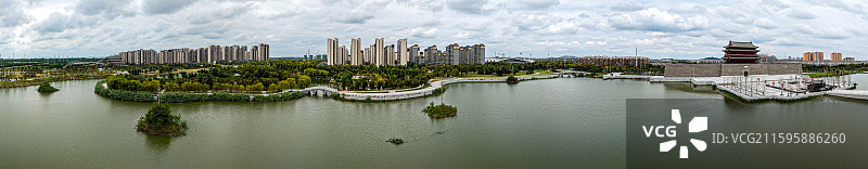 航拍安徽省滁州市凤阳县洪武门风光图片素材