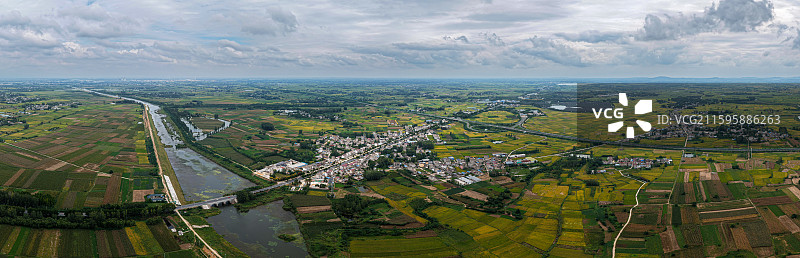 航拍安徽省滁州市凤阳县农村田园风光图片素材