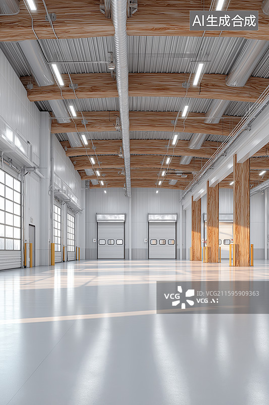 【AI数字艺术】现代仓库内部空间图片素材
