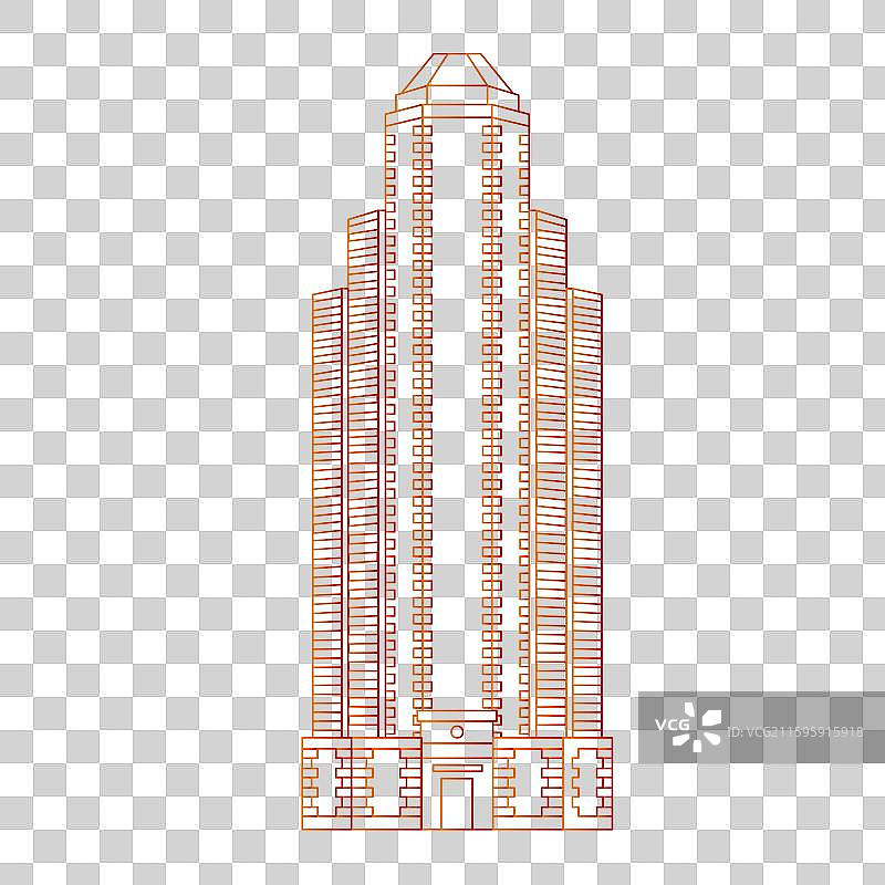 澳门中国银行大楼插画矢量元素图片素材