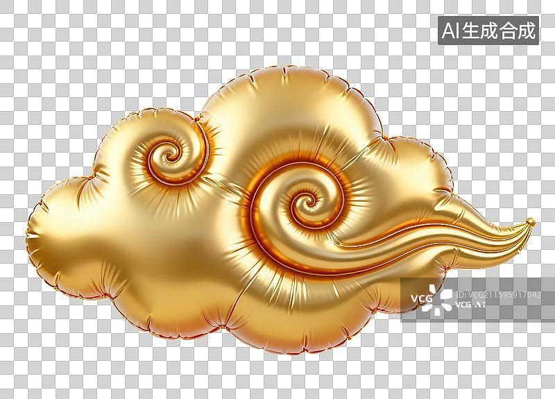 【AI数字艺术】3D三维膨胀气球风格国风祥云元素图片素材
