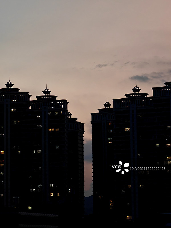 泉州洛江区日落傍晚城市风光图片素材