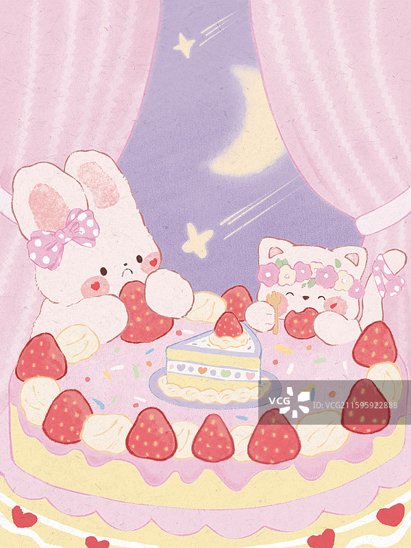 卡通生日快乐插画图片素材