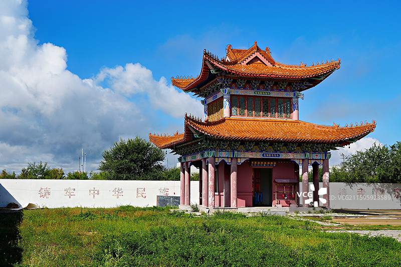 内蒙古自治区呼伦贝尔市鄂温克族自治旗，藏传佛教寺院广慧寺图片素材
