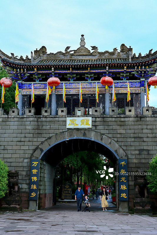 龙凤古镇的风景与历史建筑图片素材