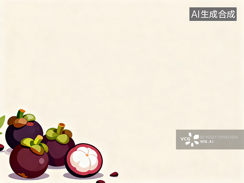 【AI数字艺术】新鲜诱人的山竹果实图片素材