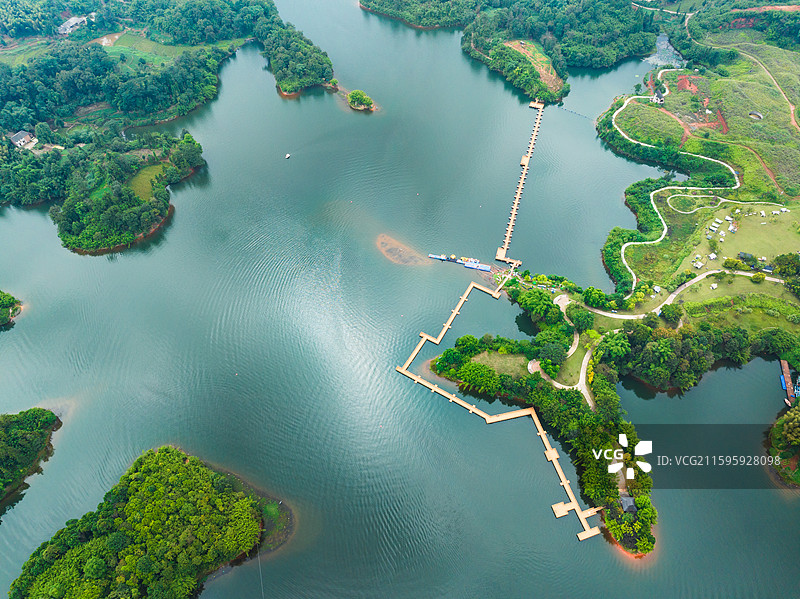 航拍泸州凤凰湖旅游景区（纳溪凤凰湖国家湿地公园）图片素材