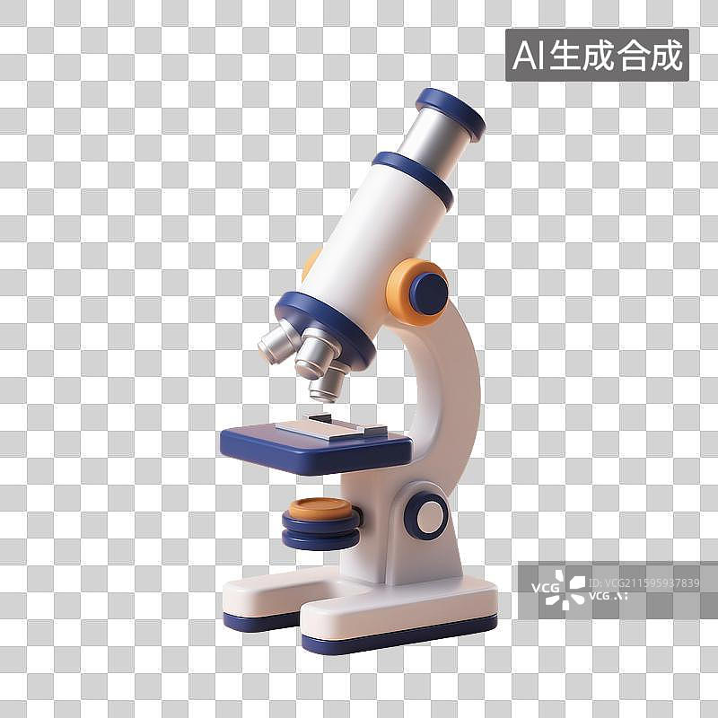 【AI数字艺术】3D渲染，显微镜，免抠元素图片素材