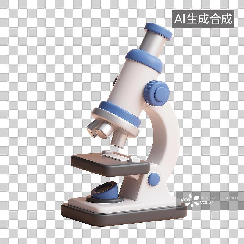 【AI数字艺术】3D渲染，显微镜，免抠元素图片素材