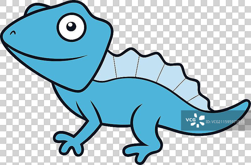 带褶边的蜥蜴图标图片素材