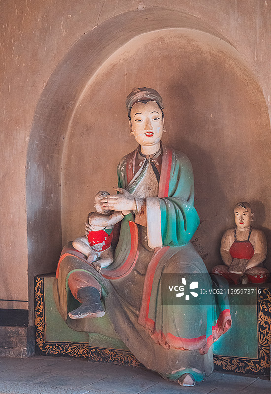 山西晋中太古净信寺彩塑图片素材