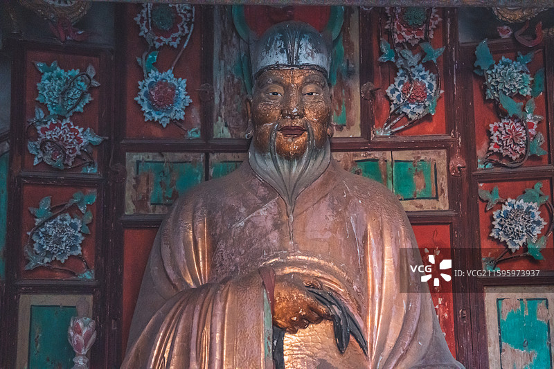 山西晋中太古净信寺彩塑图片素材