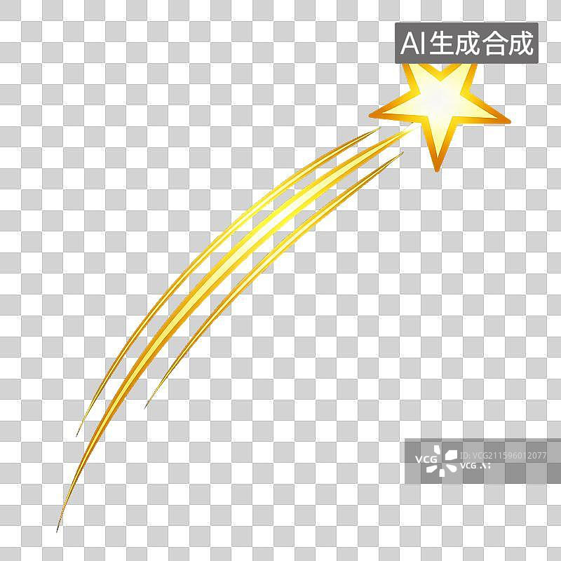 【AI数字艺术】闪耀的金色流星图片素材