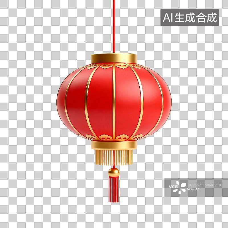 【AI数字艺术】传统中国红色灯笼装饰图片素材