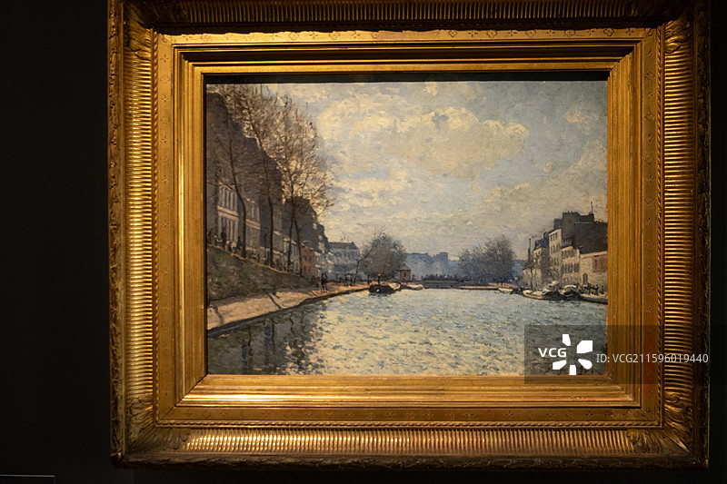 Alfred SISLEY, Vue du canal Saint-Martin《圣马丁运河》图片素材
