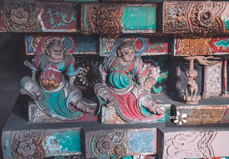 山西晋中太古净信寺彩塑图片素材
