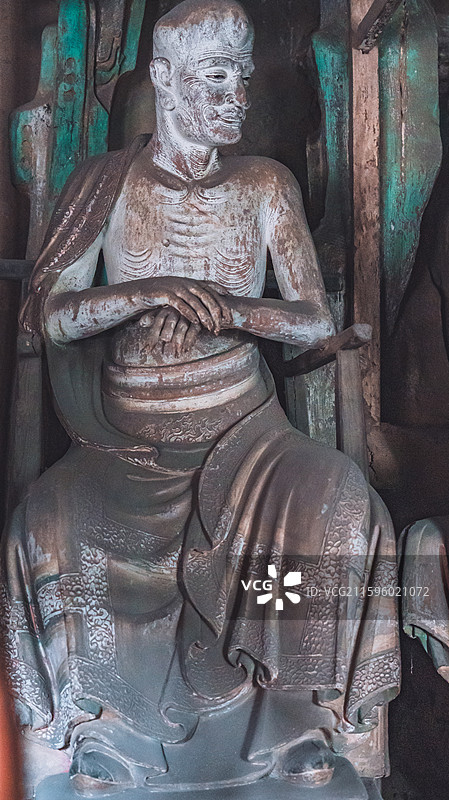 山西双林寺罗汉殿彩塑图片素材