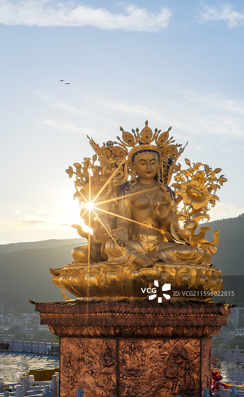 灵光溯空·鸽影衔愿---同仁隆务寺绿度母图片素材