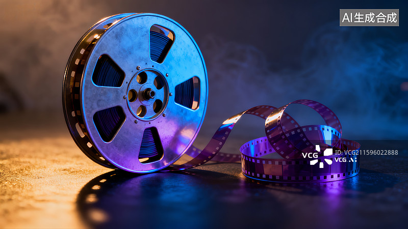 【AI数字艺术】电影放映机，电影工业，胶片，影院图片素材