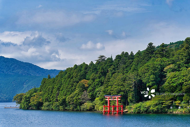 芦之湖周边景色-箱根神社图片素材