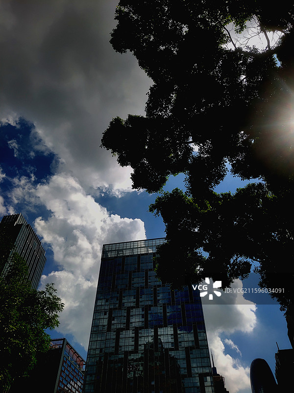 广州、晴转阴天多云、壁纸、广州大道南--建筑物、城市风景风光图片素材