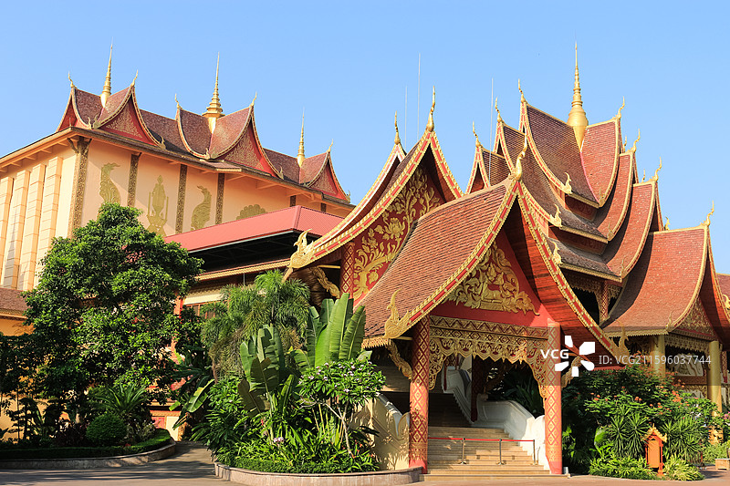 云南西双版纳曼听御花园的傣王行宫图片素材