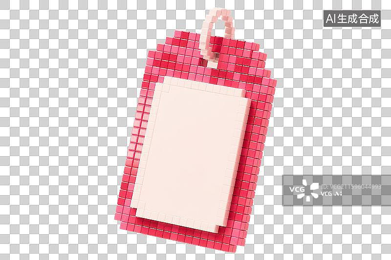 【AI数字艺术】彩色价格标签优惠券双十一双十二618年货节年终好价节电商促销弹窗设计素材免抠元素 3D马赛克像素风格图片素材