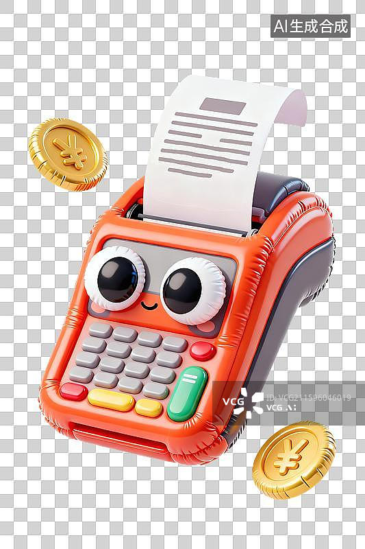 【AI数字艺术】刷卡机充气膨胀风三维元素图片素材