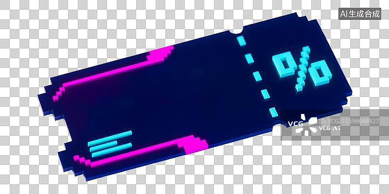 【AI数字艺术】空白价格标签优惠券双十一双十二618年货节年终好价节电商促销弹窗设计素材免抠元素赛博朋克马赛克像素风图片素材