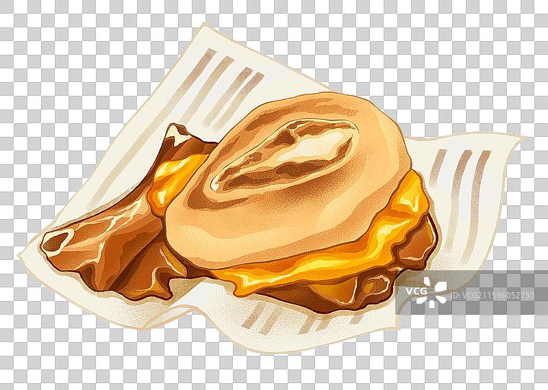 澳门城市美食猪扒包图片素材