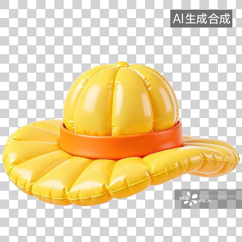 【AI数字艺术】3D三维膨胀气球风格遮阳帽元素图片素材