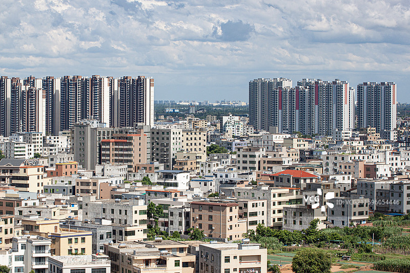 海南省海口市秀英区，俯瞰长流镇图片素材
