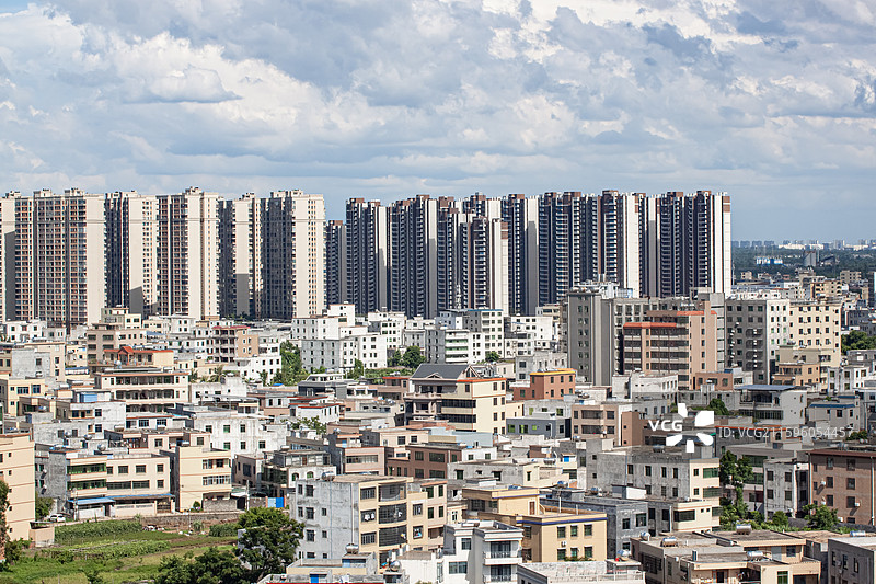 海南省海口市秀英区，俯瞰长流镇图片素材