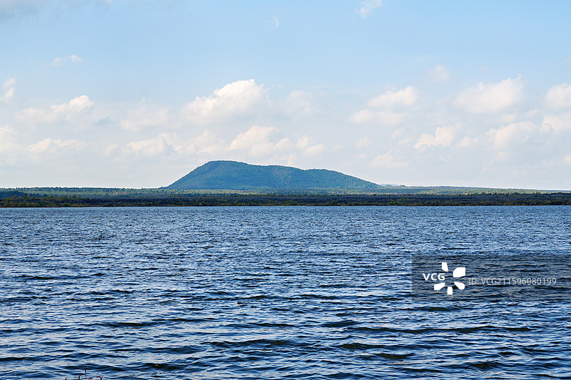 黑龙江省黑河市五大连池市，五大连池风景区白龙湖（三池，火山堰塞湖景区）图片素材