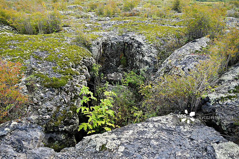 黑龙江省黑河市五大连池市，五大连池风景区内的北饮泉景区（北药泉）图片素材