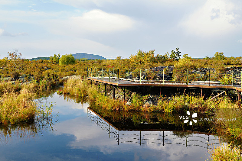 黑龙江省黑河市五大连池市，五大连池风景区内的北饮泉景区（北药泉）图片素材
